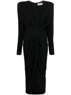 Μάξι φόρεμα με λαιμόκοψη v Alexandre Vauthier μαύρο