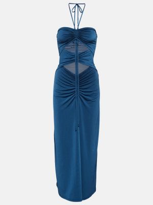 Платье с вырезом халтер Jade Swim синий