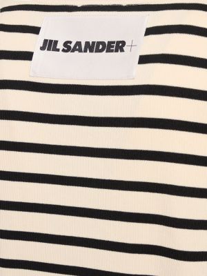 Koszulka bawełniana z dżerseju Jil Sander czarna