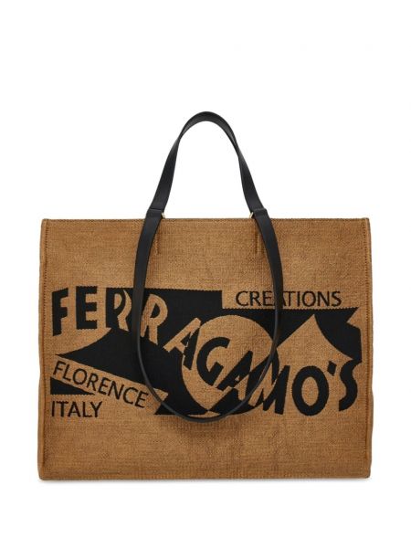 Τσάντα shopper με κέντημα Ferragamo