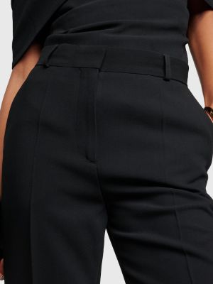 Plisirane ravne hlače z visokim pasom Toteme črna