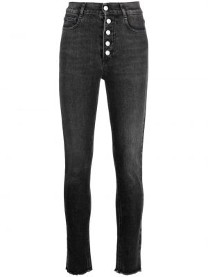 Černé skinny džíny s knoflíky Nissa