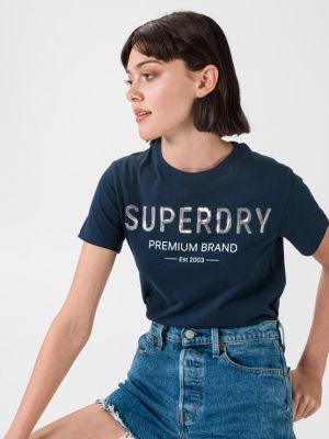 Pailletten t-shirt Superdry blau