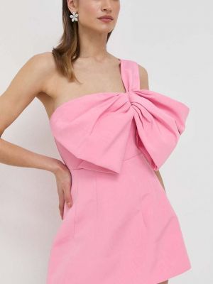 Růžové mini šaty Bardot