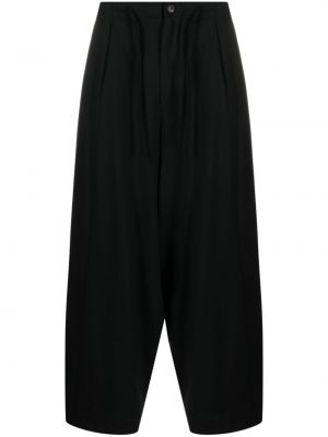 Vlněné kalhoty relaxed fit Société Anonyme černé