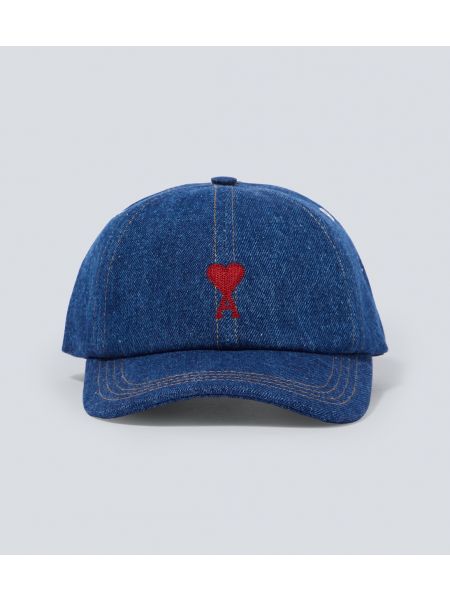 Хлопковая кепка Ami Paris синяя