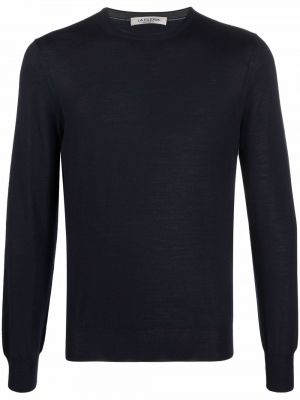 Sweter wełniany slim fit Fileria niebieski