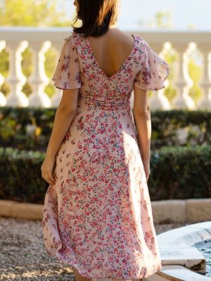 Платье в цветочек с принтом Seraphine розовое