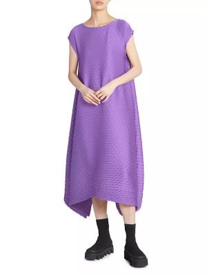 Асимметричное платье миди Issey Miyake фиолетовое