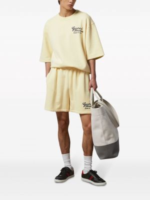 Jersey shorts mit stickerei Gucci gelb