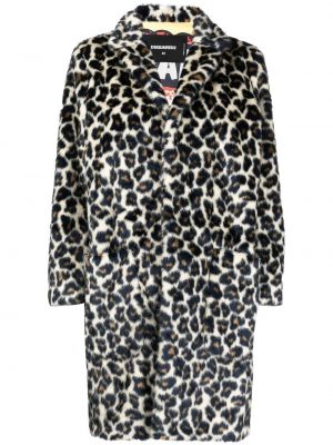 Leopard trykt lang pels Dsquared2