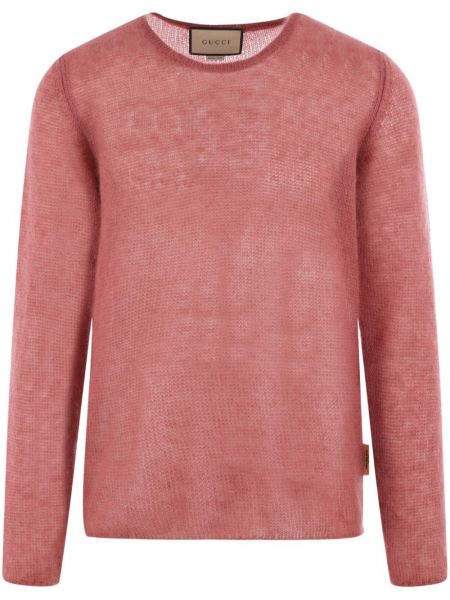 Пуловер с кръгло деколте Gucci розово