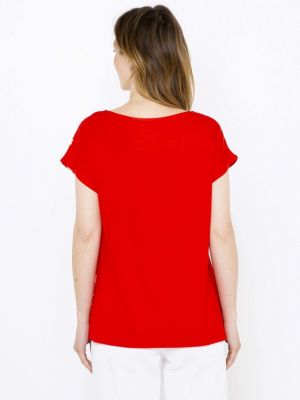 Tricou cu model floral Camaieu roșu