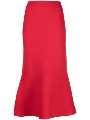 Kašmírová vlnená midi sukňa Philo-sofie červená