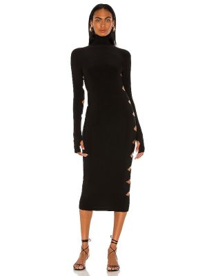 Платье макси с длинными рукавами длинное Norma Kamali, черный