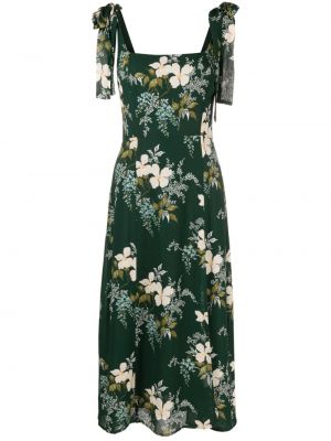 Миди рокля на цветя с принт Reformation зелено