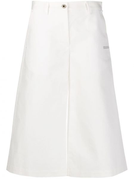 Luźne spodnie z wysoką talią na guziki bawełniane Off-white - biały