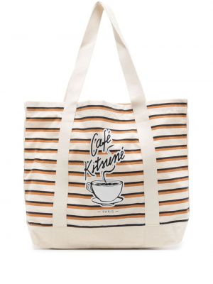 Pamučna shopper torbica s printom Café Kitsuné