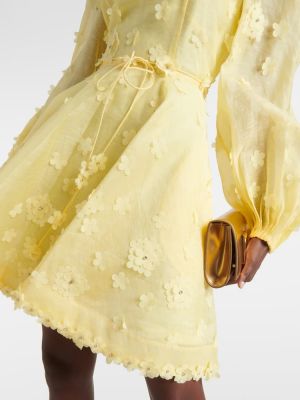 Sukienka w kwiatki Zimmermann żółta
