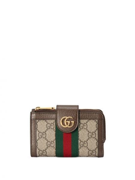 Žakárová pruhovaná peněženka Gucci