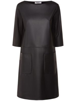 Mini vestido de cuero de cuero sintético Max Mara negro