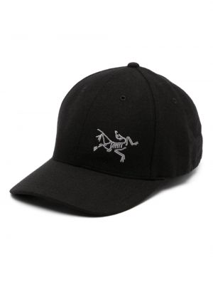Czarna haftowana czapka z daszkiem Arcteryx