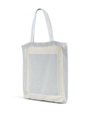 Shopper handtasche mit stickerei aus baumwoll Axel Arigato weiß