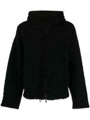 Fleecová bunda s kapucí Salvatore Santoro černá
