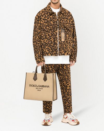 Chaqueta con estampado leopardo Dolce & Gabbana marrón