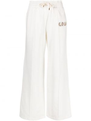 Pantaloni din bumbac Casablanca alb