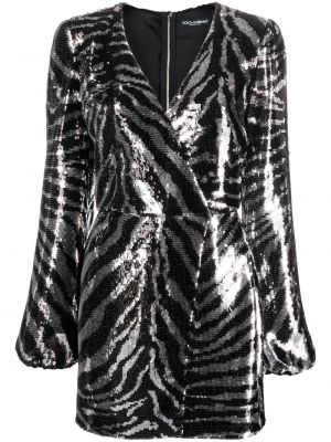 Flitrované šaty so vzorom zebry Dolce & Gabbana