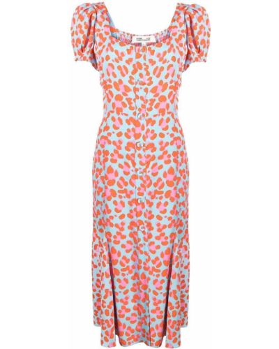 Платье миди леопардовое Dvf Diane Von Furstenberg, оранжевое