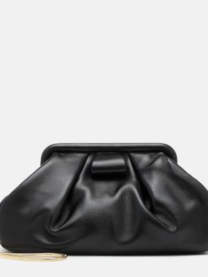 Usnjena pisemska torbica Miu Miu črna