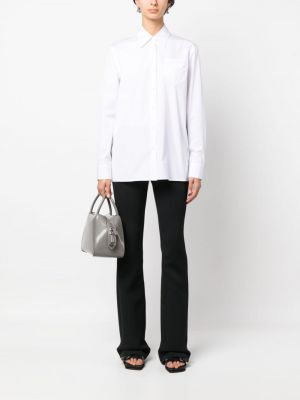 Bavlněná košile s výšivkou Prada bílá