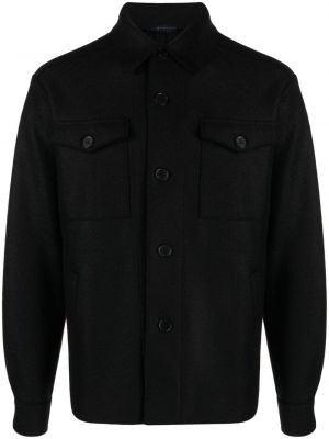 Plstěná vlnená košeľa Harris Wharf London čierna