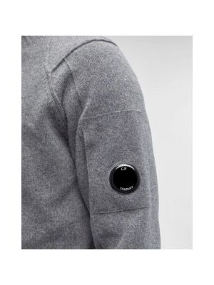 Jersey cuello alto de lana con cuello alto de tela jersey C.p. Company gris