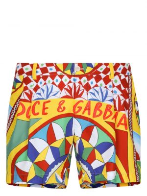 Kratke hlače s printom Dolce & Gabbana crvena