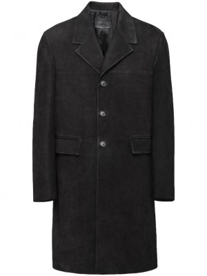 Велурено палто Prada черно