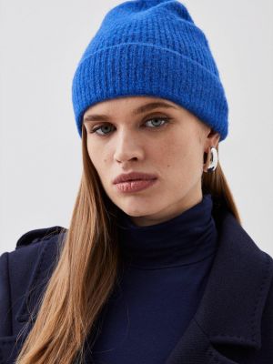 Синяя шерстяная шапка Karen Millen
