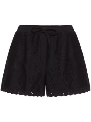 Kratke hlače s cvjetnim printom Valentino Garavani crna