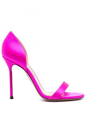 Sandale din satin Aquazzura roz