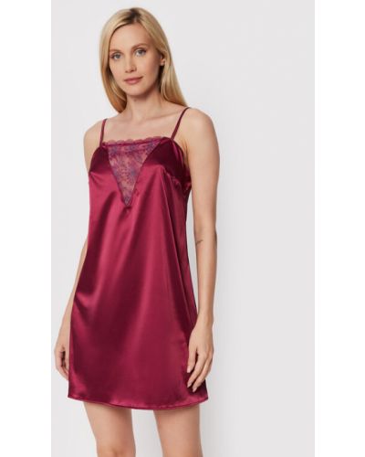 Koszula nocna Singuliere 1A2940 Bordowy Relaxed Fit Simone Perele