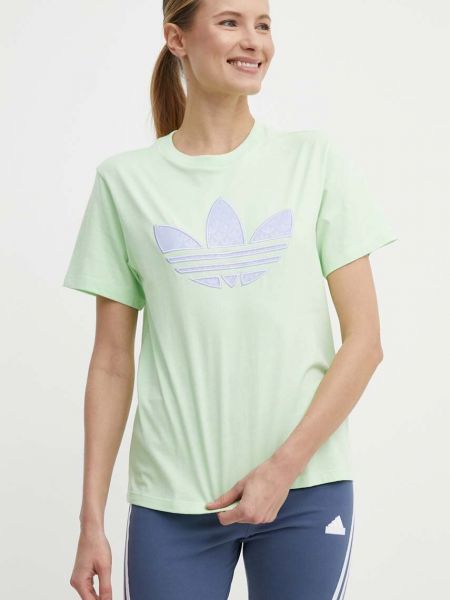 Bombažna majica Adidas Originals zelena