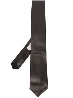 Usnjena kravata Alexander Mcqueen črna