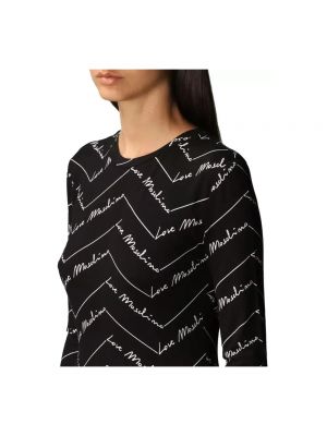 Camiseta de manga larga con estampado Love Moschino negro