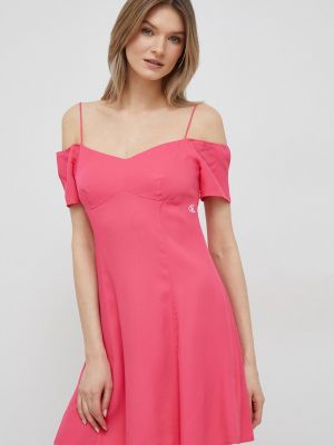 Sukienka mini Calvin Klein Jeans różowa