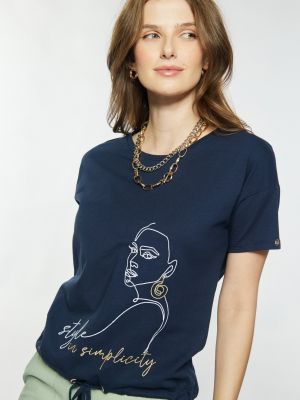 Koszulka bawełniana Monnari niebieska