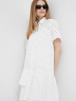 Pamučna mini haljina Ps Paul Smith bijela