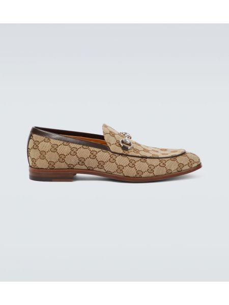 Δερμάτινα loafers Gucci μπεζ