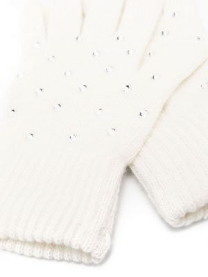 Pletené vlněné rukavice Ermanno Firenze bílé